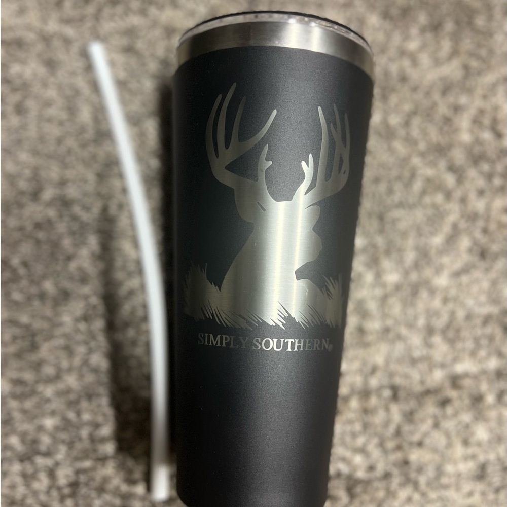 Simply Southern Black Tumbler with Straw